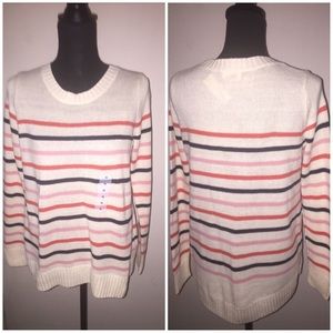 OLD NAVY Cream Stripe Sweater size M
